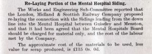 Mental Hospital Railway siding 1929